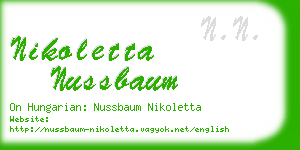 nikoletta nussbaum business card